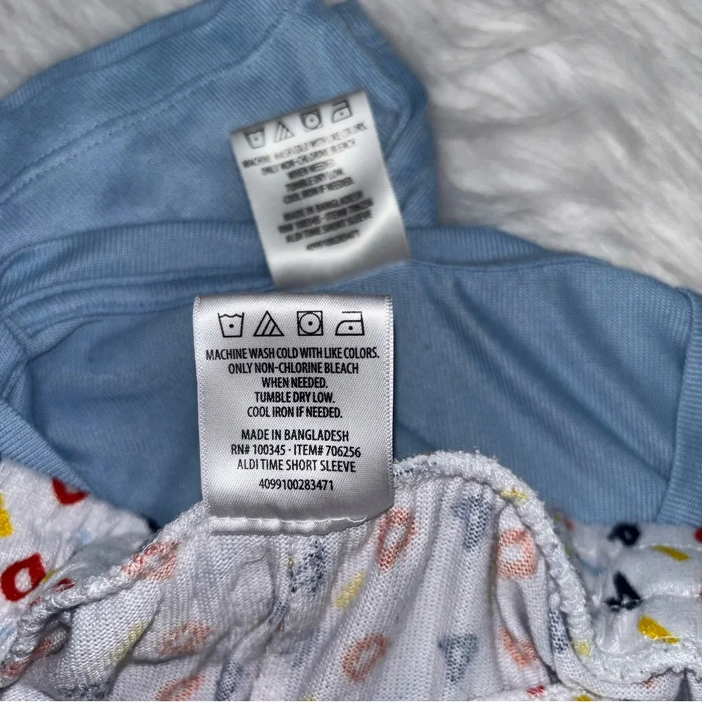 ALDI Pajama Set ~ Women’s Large ~ Serra Brand ~ Shorts & T-Shirt‎ ~ Blue White